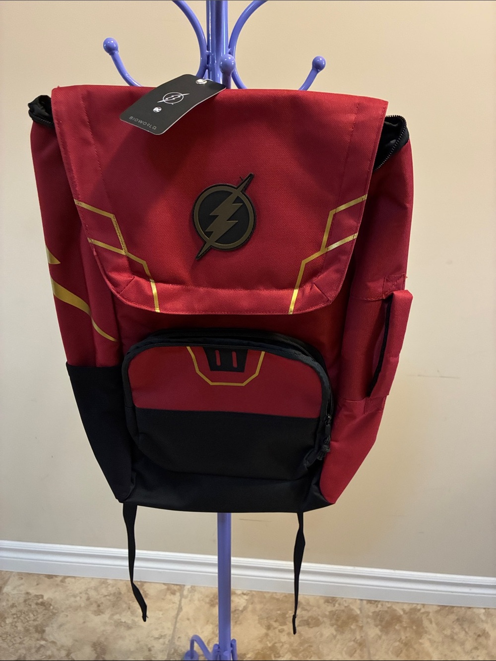 DC Comics Flash Red Black Backpack Gold Accents laptop bag versatile NEW  rare